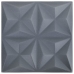 Paneles de pared 3D 24 unidades gris origami 6 m² 50x50 cm