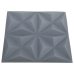 Paneles de pared 3D 24 unidades gris origami 6 m² 50x50 cm