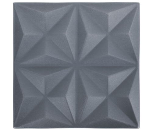 Paneles de pared 3D 48 unidades gris origami 12 m² 50x50 cm