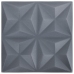 Paneles de pared 3D 48 unidades gris origami 12 m² 50x50 cm