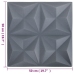 Paneles de pared 3D 48 unidades gris origami 12 m² 50x50 cm