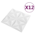 Paneles de pared 3D 12 unidades blanco origami 3 m² 50x50 cm