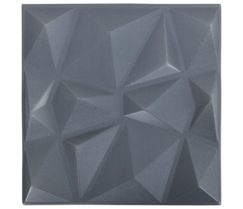 Paneles de pared 3D 12 unidades gris diamante 3 m² 50x50 cm