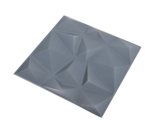 Paneles de pared 3D 12 unidades gris diamante 3 m² 50x50 cm