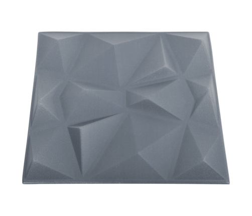 Paneles de pared 3D 12 unidades gris diamante 3 m² 50x50 cm