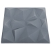 Paneles de pared 3D 12 unidades gris diamante 3 m² 50x50 cm