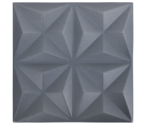 Paneles de pared 3D 12 unidades gris origami 3 m² 50x50 cm