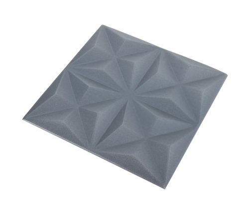 vidaXL Paneles de pared 3D 12 unidades gris origami 3 m² 50x50 cm