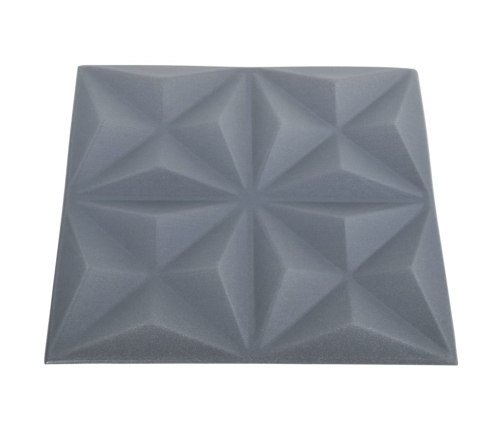 vidaXL Paneles de pared 3D 12 unidades gris origami 3 m² 50x50 cm