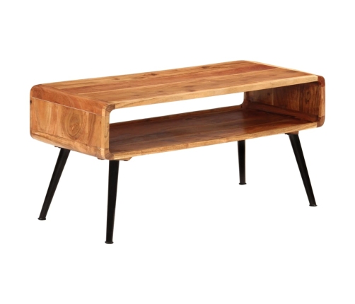 Mesa de centro de madera maciza de acacia 95x40x45 cm