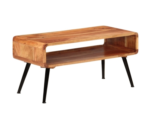 Mesa de centro de madera maciza de acacia 95x40x45 cm