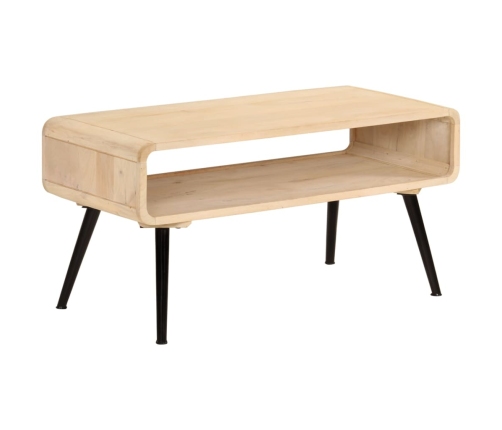 Mesa de centro de madera maciza de mango 95x40x45 cm