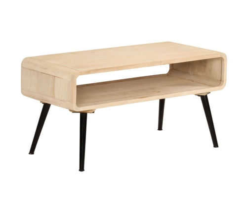 Mesa de centro de madera maciza de mango 95x40x45 cm