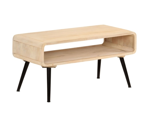 Mesa de centro de madera maciza de mango 95x40x45 cm