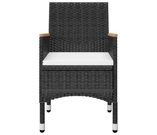 Juego de comedor de jardín 5 piezas con cojines negro