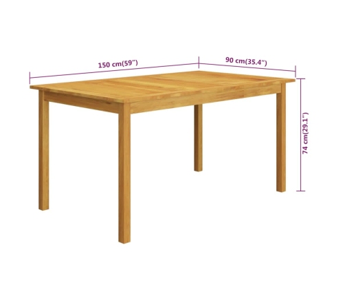 Juego de comedor para jardín 7 piezas con cojines marrón