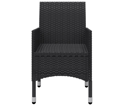Juego de comedor de jardín 3 piezas con cojines negro