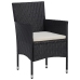 Set de bistró jardín 3 pzas ratán sintético madera maciza negro