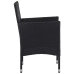 Set de comedor de jardín 3 pzas ratán PE vidrio templado negro