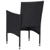Set de comedor de jardín 3 pzas ratán PE vidrio templado negro