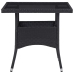 Set de comedor de jardín 3 pzas ratán PE vidrio templado negro