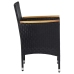 Set de comedor de jardín 5 pzas ratán PE vidrio templado negro