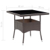 Set de comedor de jardín 3 pzas ratán PE vidrio templado marrón