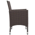 Set de comedor de jardín 3 pzas ratán PE vidrio templado marrón