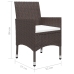 Set de comedor de jardín 3 pzas ratán PE vidrio templado marrón