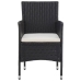 Set comedor jardín 3 pzas ratán sintético madera maciza negro