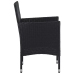 Set comedor jardín 3 pzas ratán sintético madera maciza negro