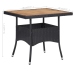 Set comedor jardín 3 pzas ratán sintético madera maciza negro