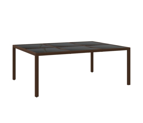 Juego de comedor de jardín 11 piezas ratán sintético marrón