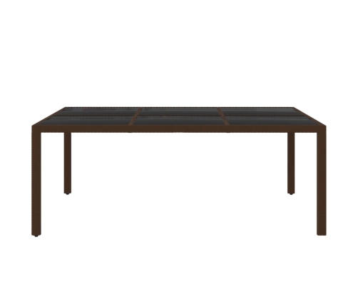 Juego de comedor de jardín 11 piezas ratán sintético marrón