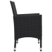 Set de bistró jardín 3 pzas ratán sintético madera maciza negro