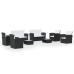 Set muebles de jardín 8 piezas y cojines ratán sintético negro