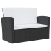 Set muebles de jardín 8 piezas y cojines ratán sintético negro