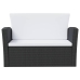 Set muebles de jardín 8 piezas y cojines ratán sintético negro