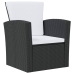 Set muebles de jardín 8 piezas y cojines ratán sintético negro