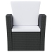 Set muebles de jardín 8 piezas y cojines ratán sintético negro