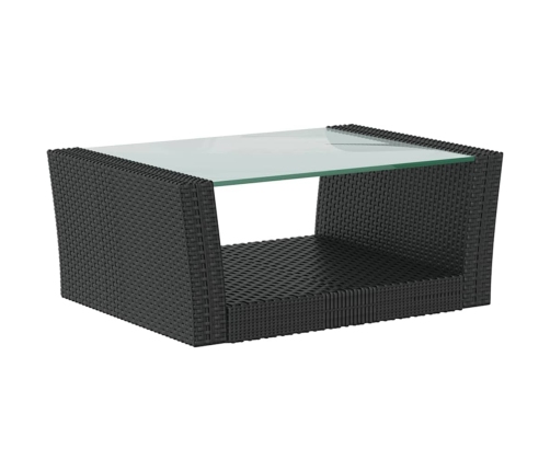 Set muebles de jardín 8 piezas y cojines ratán sintético negro