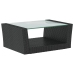 Set muebles de jardín 8 piezas y cojines ratán sintético negro