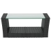 Set muebles de jardín 8 piezas y cojines ratán sintético negro