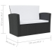 Set muebles de jardín 8 piezas y cojines ratán sintético negro