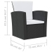 Set muebles de jardín 8 piezas y cojines ratán sintético negro