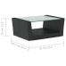Set muebles de jardín 8 piezas y cojines ratán sintético negro