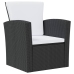 Set muebles de jardín 16 piezas y cojines ratán sintético negro