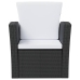 Set muebles de jardín 16 piezas y cojines ratán sintético negro