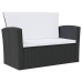 Set muebles de jardín 16 piezas y cojines ratán sintético negro