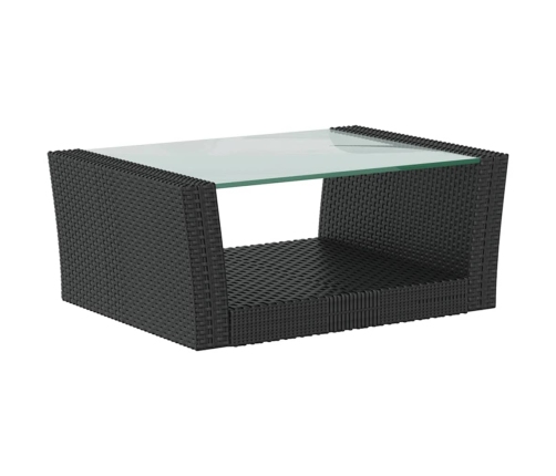 Set muebles de jardín 16 piezas y cojines ratán sintético negro
